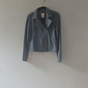LC Lauren Conrad Blue Leather Jacket